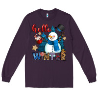 Plum hello winter Long Sleeve Tee - OliviaCreatesArt