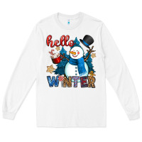 White hello winter Long Sleeve Tee - OliviaCreatesArt