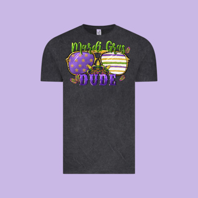 Mardi Gras Dude Vintage Tee Designed By Cowgirlartshop