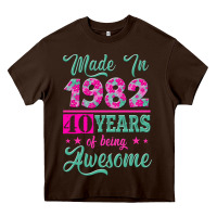 Chocolate Brown made in 1982, 40 years of being awesome Heavy Core Tee - Jasminsmagicworld