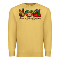 Antique Gold peace love Christmas Premium Sweatshirt - BarkalooDesign