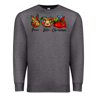 Charcoal Heather peace love Christmas Premium Sweatshirt - BarkalooDesign