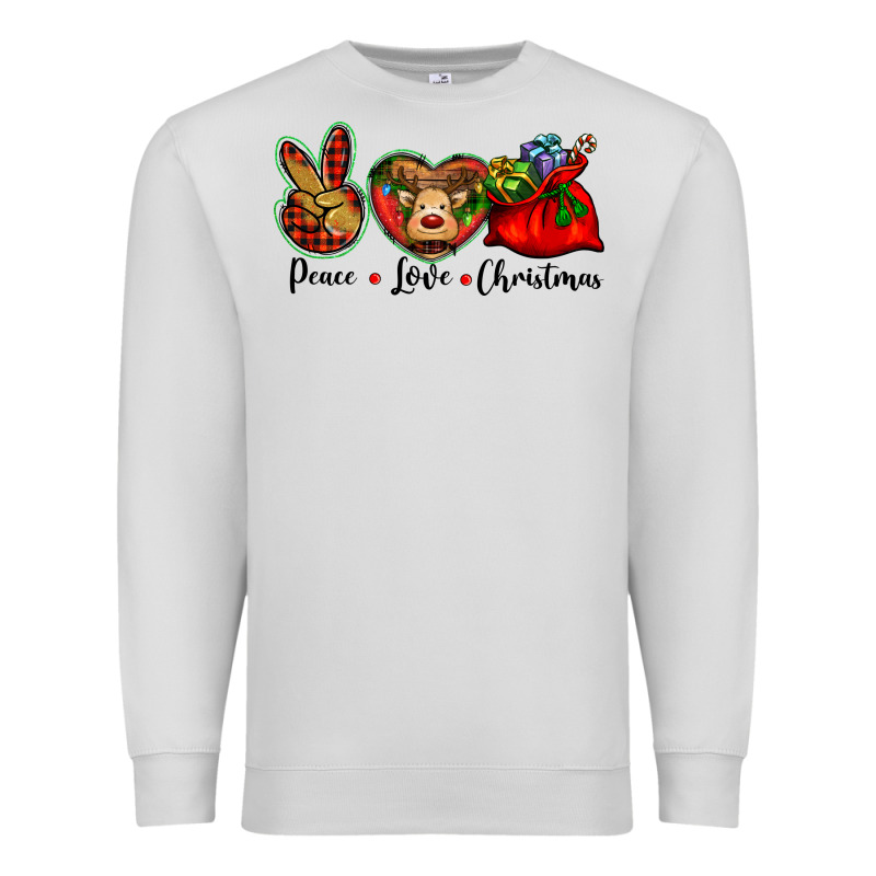 Peace Love Christmas Premium Sweatshirt by BarkalooDesign | Teevron