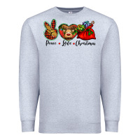 Heather Grey peace love Christmas Premium Sweatshirt - BarkalooDesign