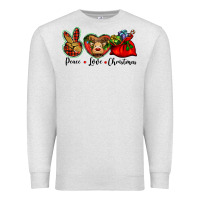 Oatmeal Heather peace love Christmas Premium Sweatshirt - BarkalooDesign