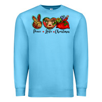 Ocean Blue peace love Christmas Premium Sweatshirt - BarkalooDesign