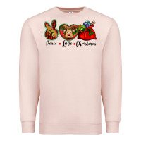 Pale Pink peace love Christmas Premium Sweatshirt - BarkalooDesign