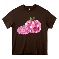 Chocolate Brown halloween fall pink pumpkin Heavy Core Tee - trangStudio