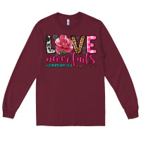 Burgundy love never fails Long Sleeve Tee - OliviaCreatesArt