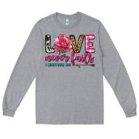 Heather Grey love never fails Long Sleeve Tee - OliviaCreatesArt