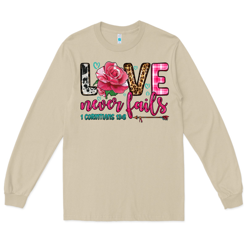 Love Never Fails Long Sleeve Tee by OliviaCreatesArt | Teevron