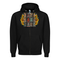 Black mama sunflower western Zipper Hoodie - RacoonDesign