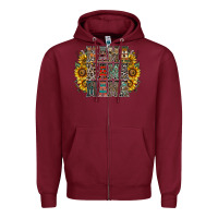 Burgundy mama sunflower western Zipper Hoodie - RacoonDesign