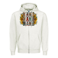 Oatmeal Heather mama sunflower western Zipper Hoodie - RacoonDesign