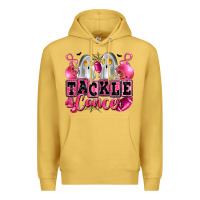 Antique Gold tackle cancer with ghosts playing football Premium Hoodie - LillyAllenDesigns