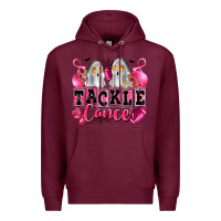 Burgundy tackle cancer with ghosts playing football Premium Hoodie - LillyAllenDesigns