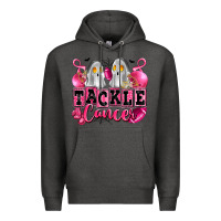 Charcoal Heather tackle cancer with ghosts playing football Premium Hoodie - LillyAllenDesigns