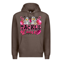 Coffee tackle cancer with ghosts playing football Premium Hoodie - LillyAllenDesigns