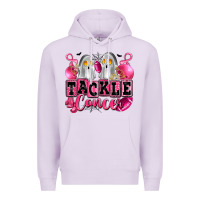 Lilac tackle cancer with ghosts playing football Premium Hoodie - LillyAllenDesigns