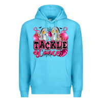 Ocean Blue tackle cancer with ghosts playing football Premium Hoodie - LillyAllenDesigns