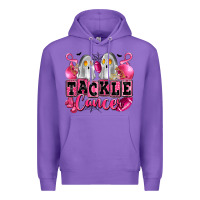 Purple tackle cancer with ghosts playing football Premium Hoodie - LillyAllenDesigns