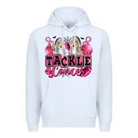 White tackle cancer with ghosts playing football Premium Hoodie - LillyAllenDesigns