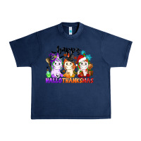 Navy happy hallothanksmas unicorn Urban Heavy Tee - CowGirlArtShop