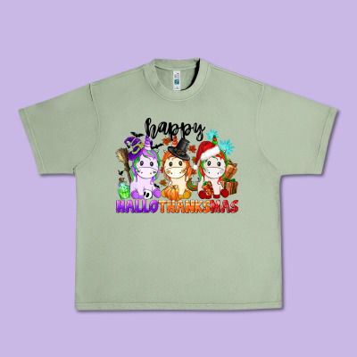 Happy Hallothanksmas Unicorn Urban Heavy Tee Designed By Cowgirlartshop