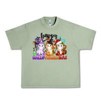 Oil Green happy hallothanksmas unicorn Urban Heavy Tee - CowGirlArtShop