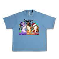 Pebble Blue happy hallothanksmas unicorn Urban Heavy Tee - CowGirlArtShop