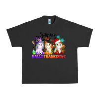 Pigment Black happy hallothanksmas unicorn Urban Heavy Tee - CowGirlArtShop