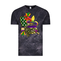 Cloud Black louisiana map american flag mardi gras Vintage Tee - CowGirlArtShop