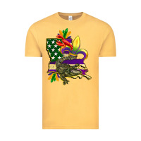 Vintage Mustard louisiana map american flag mardi gras Vintage Tee - CowGirlArtShop