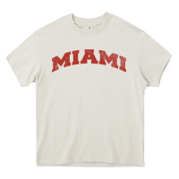Cream Miami Ohio Classic Athletic Sports Distressed Heavy Core Tee - trangStudio