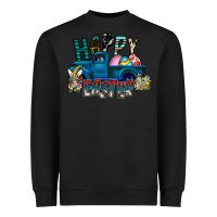 Black Happy Easter  truck Heavyweight Sweatshirt - CowhideDigitalArt