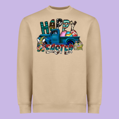 Happy Easter  Truck Heavyweight Sweatshirt Designed By Cowhidedigitalart