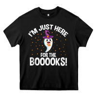 Black teacher halloween bookworm just here for the boooks ghost tank top Heavy Core Tee - trangStudio
