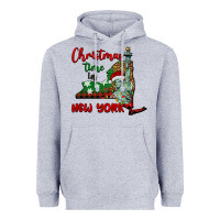 Heather Grey christmas time in new york Heavyweight Hoodie - BarkalooDesign