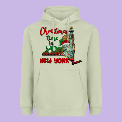 Christmas Time In New York Heavyweight Hoodie Designed By Barkaloodesign