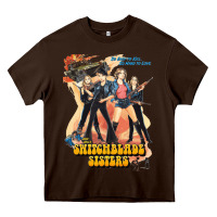 Chocolate Brown Switchblade Sisters GIFT Heavy Core Tee - trangStudio