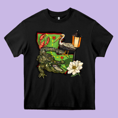 Louisiana State Heavy Core Tee Designed By Barkaloodesign