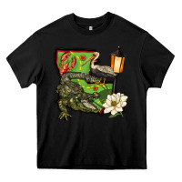 Black louisiana state Heavy Core Tee - BarkalooDesign