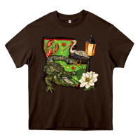 Chocolate Brown louisiana state Heavy Core Tee - BarkalooDesign