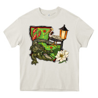 Cream louisiana state Heavy Core Tee - BarkalooDesign