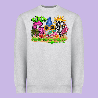 With God All Things Are Possible Summer Heavyweight Sweatshirt Designed By Cowhidedigitalart