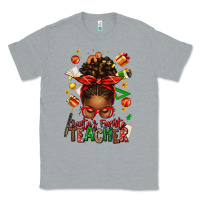 Heather Grey santa's favorite teacher afro messy bun Classic Tee - texasbilliewilder