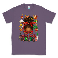 Lavender santa's favorite teacher afro messy bun Classic Tee - texasbilliewilder
