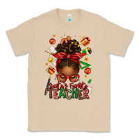 Mushroom santa's favorite teacher afro messy bun Classic Tee - texasbilliewilder