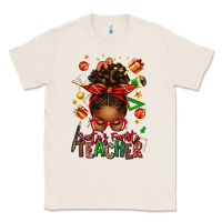 Natural santa's favorite teacher afro messy bun Classic Tee - texasbilliewilder