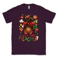 Plum santa's favorite teacher afro messy bun Classic Tee - texasbilliewilder